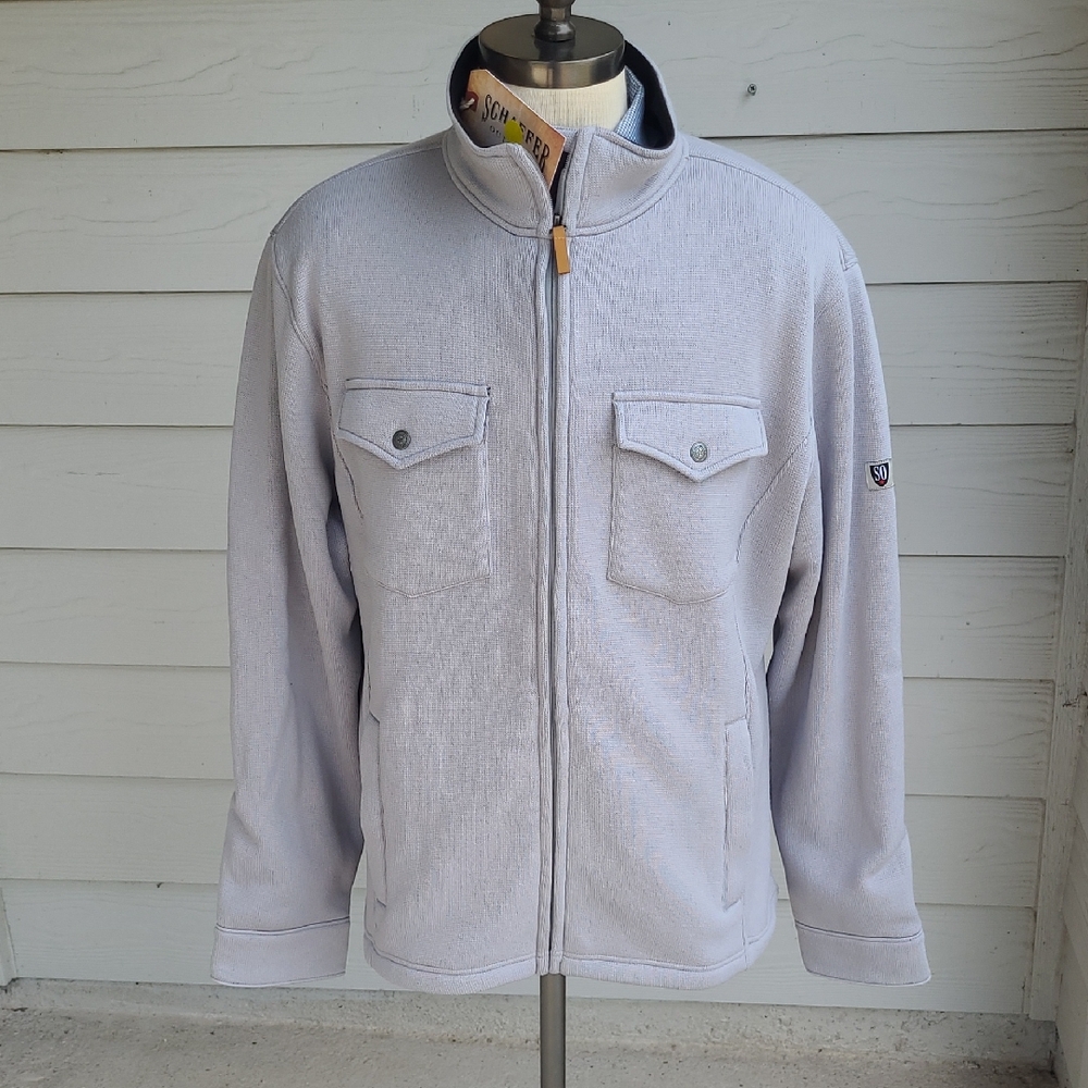 SCHAEFER Outfitter Ramshorn Light Grey Sz XL Mens Zip Sweater Fleece Jacket NEW‎
